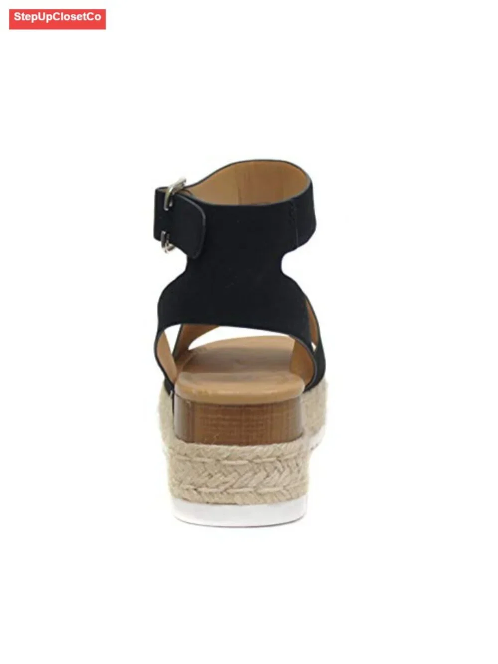 Open Toe Buckle Ankle Strap Espadrilles Flatform Wedge Casual Sandal